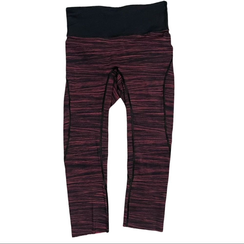 𝅺lululemon Run The Day Crop Low Tide Blush Berry Black Nulux Sz 6